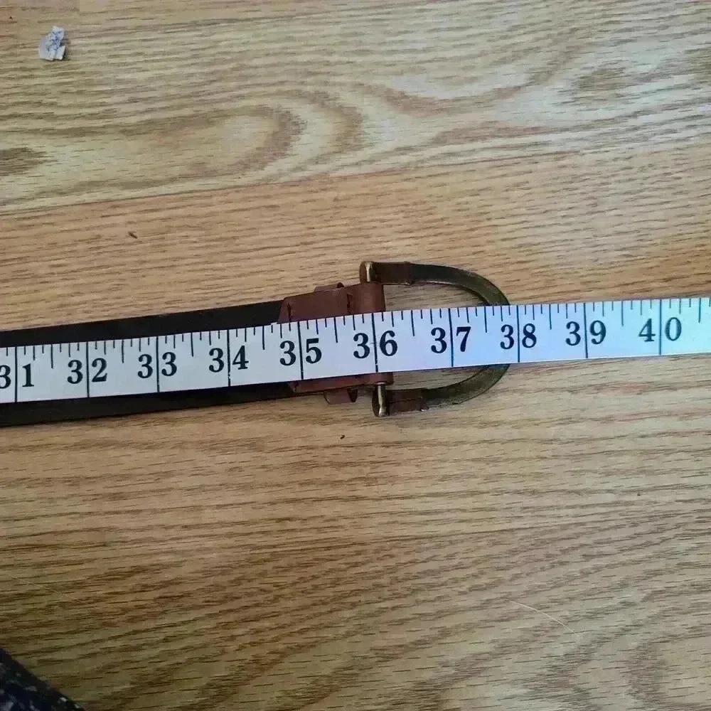 Eddie Bauer Brown Leather Belt Vintage Made In Italy Size Small